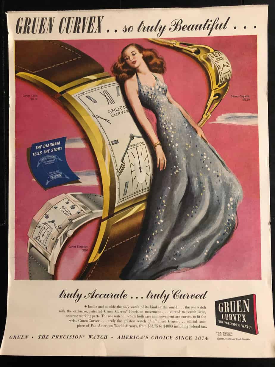 Vintage Gruen Curvex Advertisement
